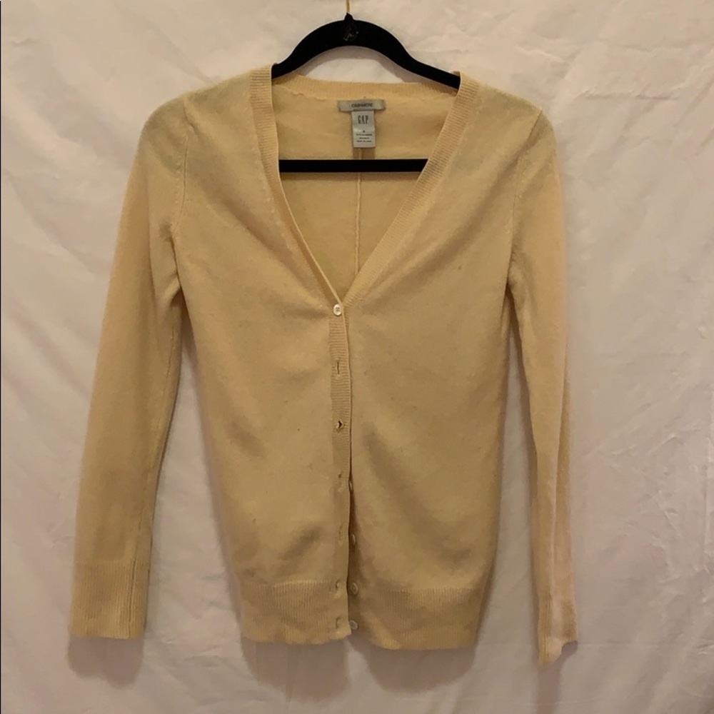 Cashmere GAP yellow cardigan size small